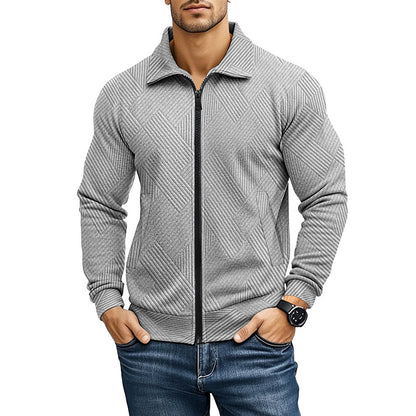 Herren Waffelstrick-Jacke mit Reverskragen – Casual Look für alle Jahreszeiten