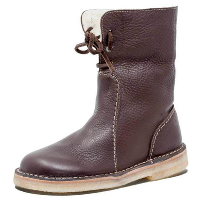 Damen Schneestiefel Damen Winter Pelz Plüsch Schnürstiefel