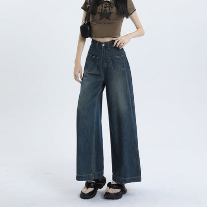 Modische Retro-Lose Gerade Lange Hosen Für Damen