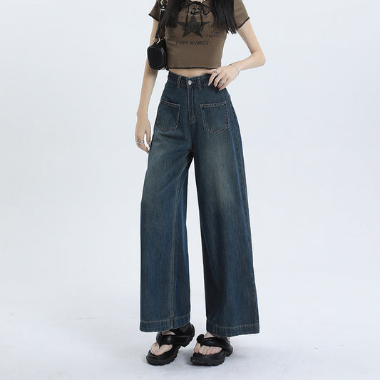 Modische Retro-Lose Gerade Lange Hosen Für Damen