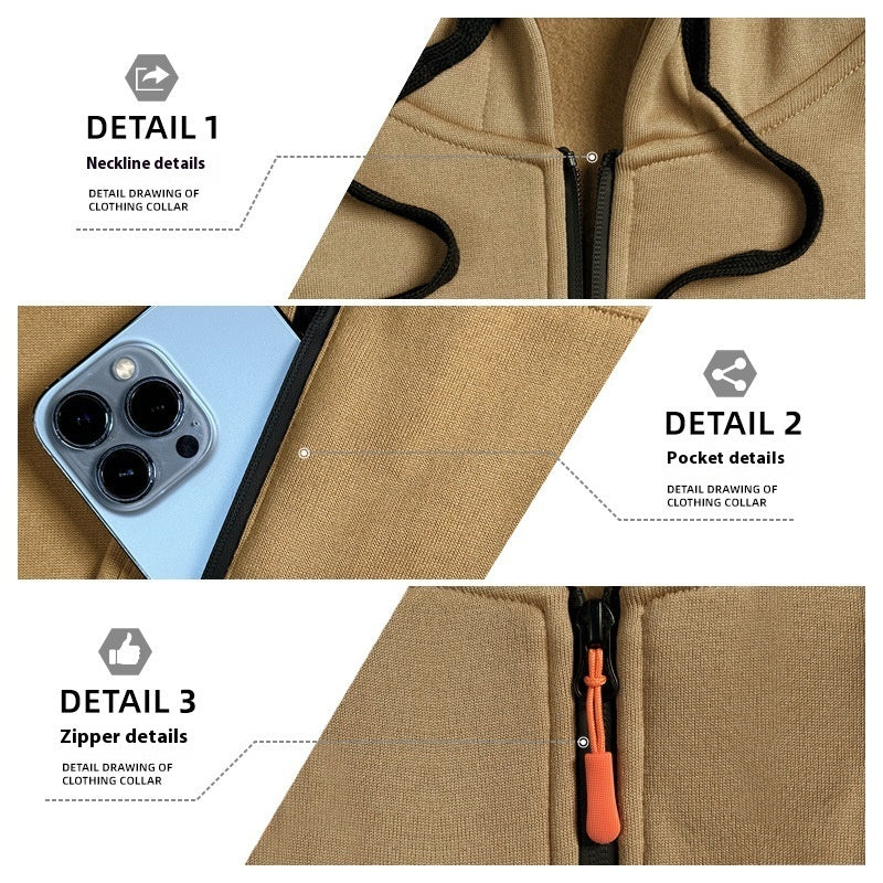Herren Sweatshirt mit Multi-Zipper Armtasche