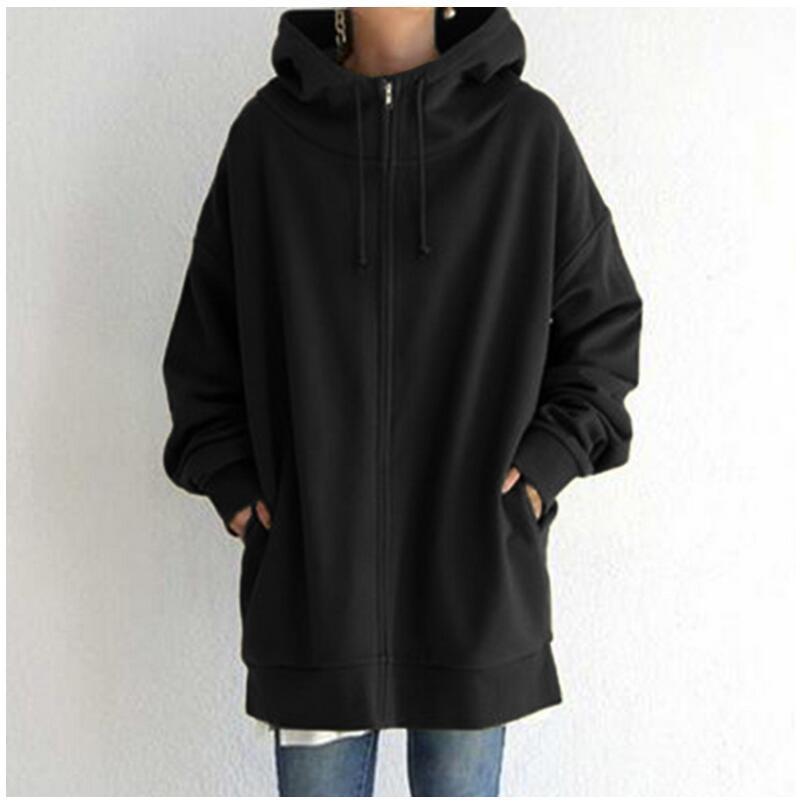 Damen Fuzzy Hoodies Langer Sport Pullover Hoodie Full-Zip Hoodie Sweatshirt