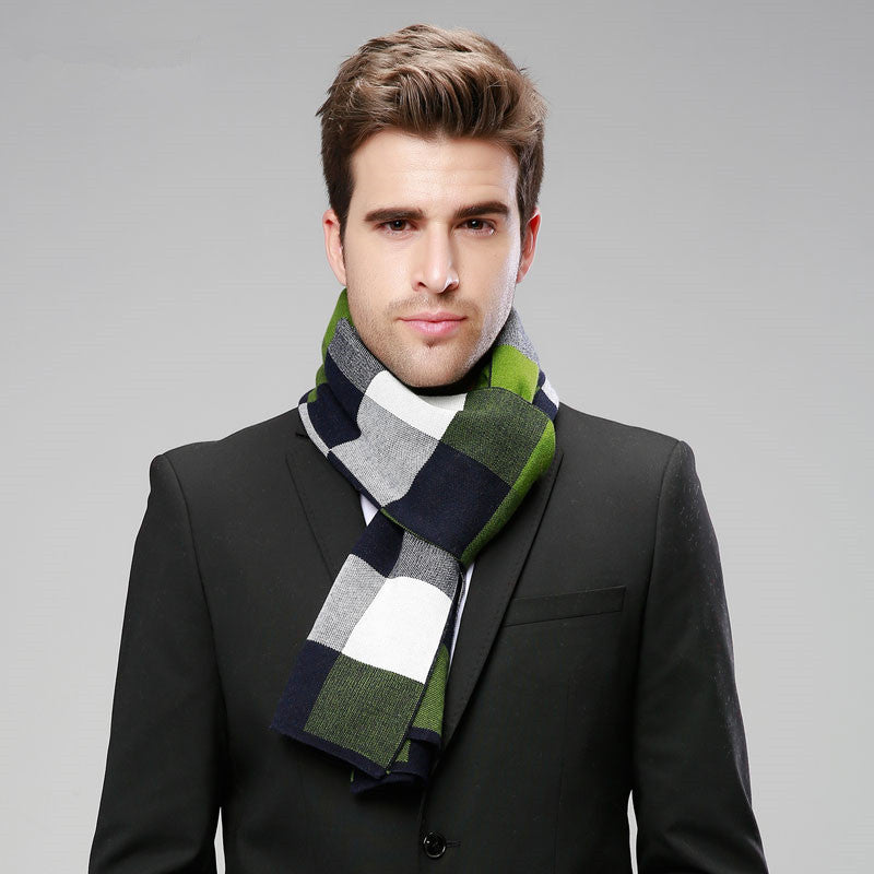 Herren Karoschal aus Wolle – Britischer Stil, 180x30 cm