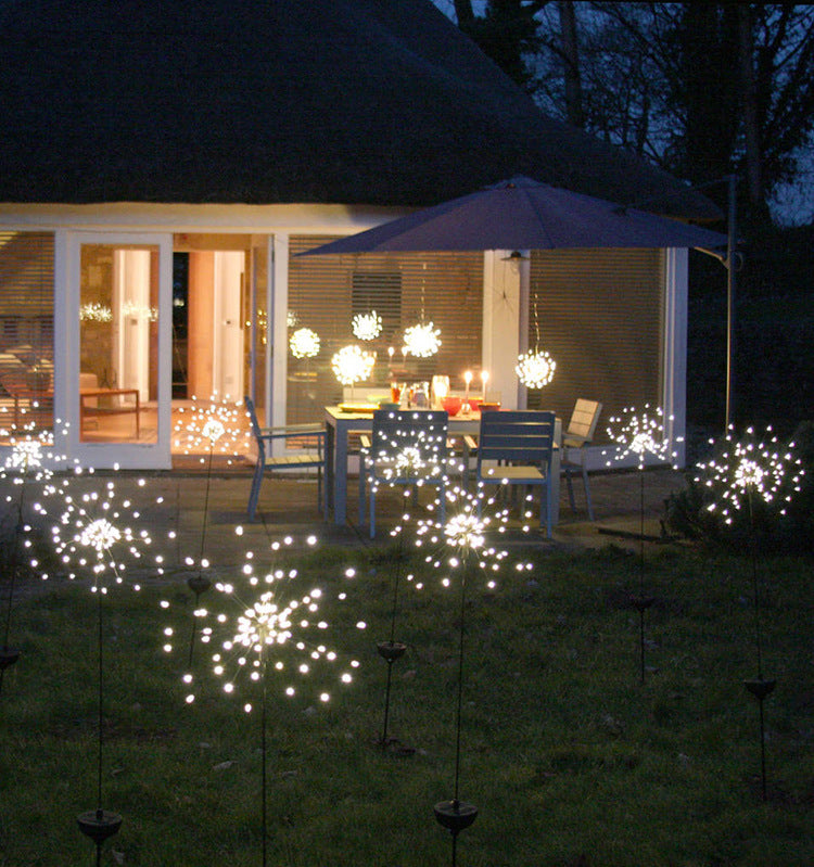 Neue Erdungsstecker Solar Feuerwerk Licht LED Lichterkette Kupferdraht Outdoor Garten Dekoration Sterne Lichter Weihnachtsbeleuchtung
