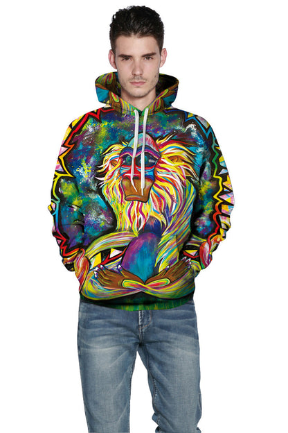 Unisex Hoodie mit 3D-Affen-Print – Streetwear Sweatshirt für Paare