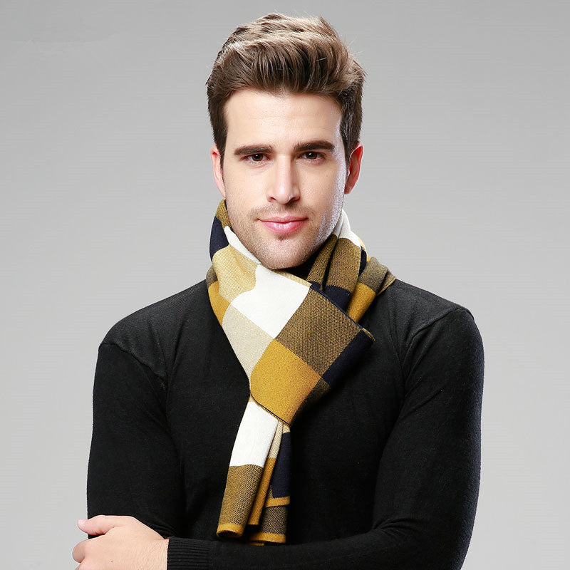 Herren Karoschal aus Wolle – Britischer Stil, 180x30 cm
