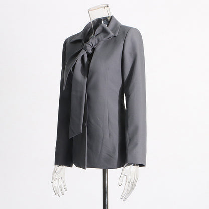 Einreihiger Blazer mit V-Ausschnitt und Schnürung für Damen