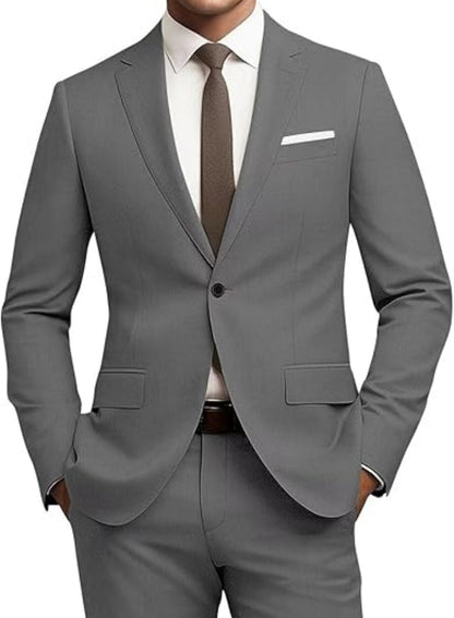 Herren Slim Fit Anzug – 2-teiliges Set für Business & Freizeit