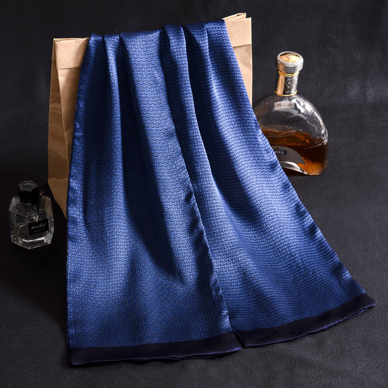 Doppellagiger Seidenkrepp-Satin Herren Seidenschal Langer Schal Schal