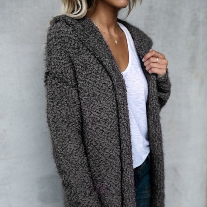 Mode Kapuzen Strickjacke Jacke Jacke Frauen