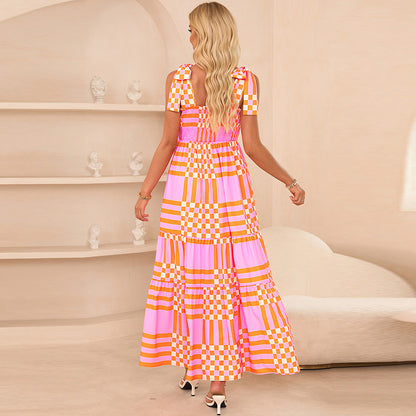 Modisches All-Match-Kleid mit Schnürung und ärmellosem Kleid für Damen