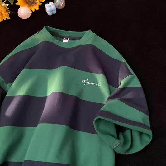 Locker geschnittenes Halbarm-Shirt im japanischen Stil – Ideal für den Sommer