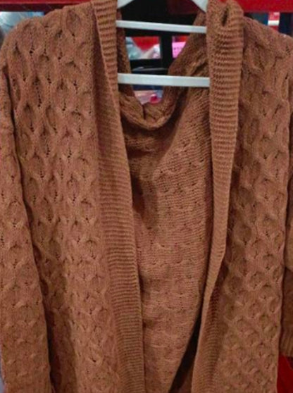 Dicke, warme Strickjacke mit Kapuze für den Winter für Damen