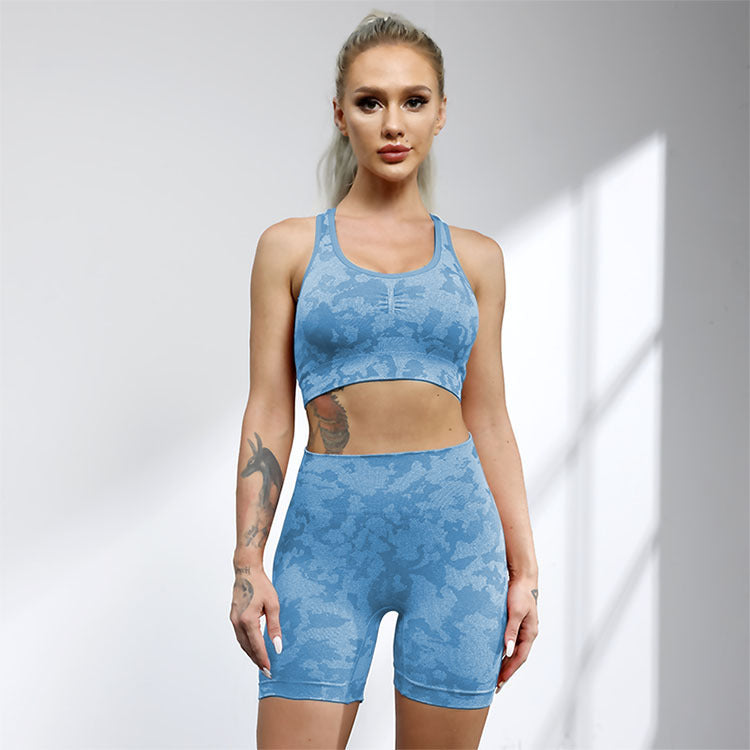 Sport-BH Hüftheben Fitness Shorts Grenzüberschreitender Sportanzug Nahtloser Yoga-Anzug Damen