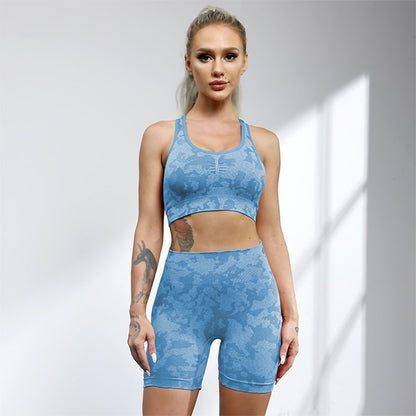 Sport-BH Hüftheben Fitness Shorts Grenzüberschreitender Sportanzug Nahtloser Yoga-Anzug Damen
