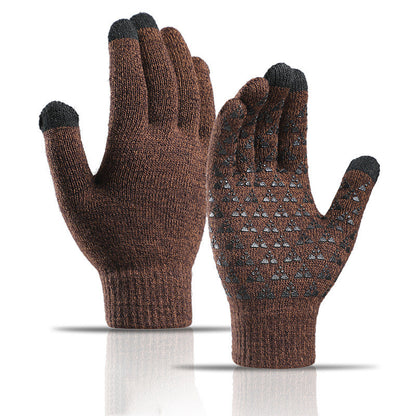 Winter-Strickhandschuhe für Männer und Frauen, warm, zum Radfahren, kältebeständig, rutschfest, dreieckig, versetzt, warme Handschuhe