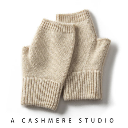 Reine Kaschmir Halbfingerhandschuhe für Frauen Herbst Winter verschiedene Farben