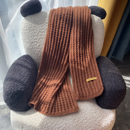Unisex Wollschal – Langer Strickschal in Uni-Farben