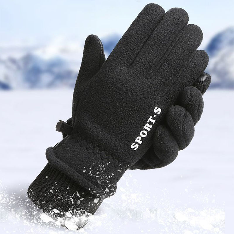 Outdoor-Skihandschuhe, Winter-Polarfleece-Klapphandschuhe, Winterhandschuhe für Männer und Frauen sowie samtverdickte, warme Touchscreen-Handschuhe