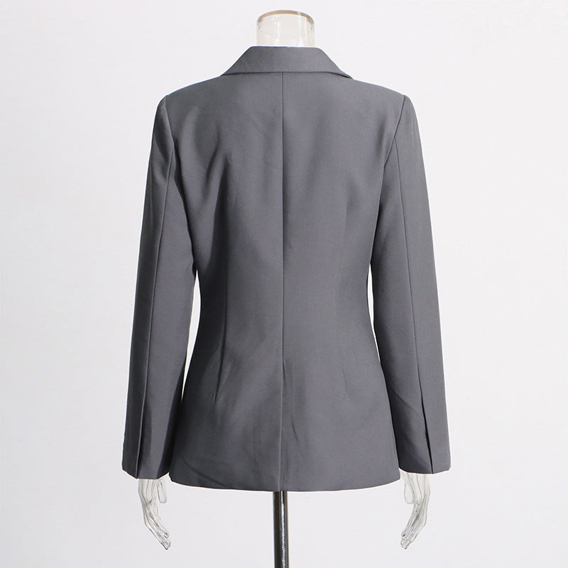 Einreihiger Blazer mit V-Ausschnitt und Schnürung für Damen