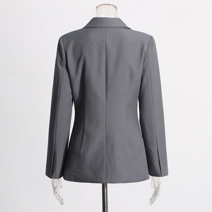 Einreihiger Blazer mit V-Ausschnitt und Schnürung für Damen
