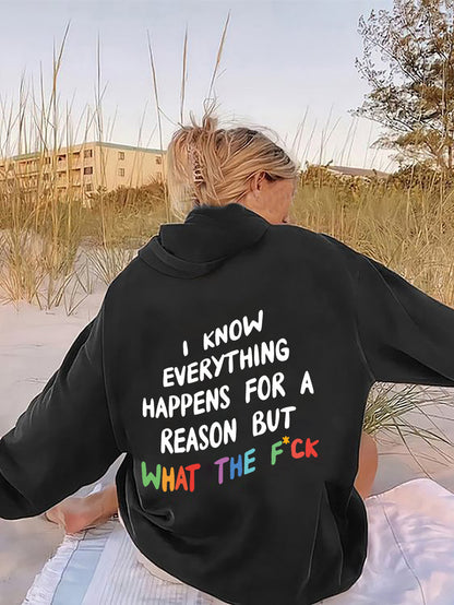 Damen Hoodie mit Kordelzug und Buchstaben-Print