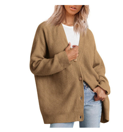 Beliebter einfarbiger Strickjackenmantel für Damen