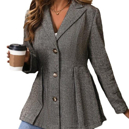 Damen Grob Blumen Slim-Fit Fashion Blazer