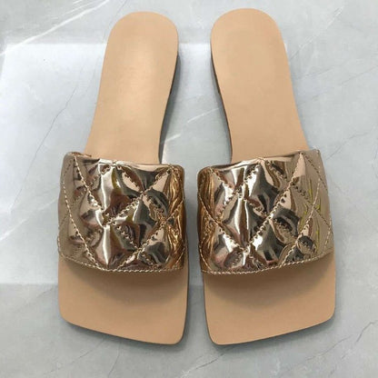 Sommer neue flache Sandale mit quadratischem Kopf