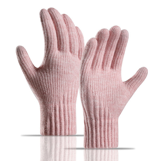 Winter-Fleece-gefütterte, gepolsterte, warmhaltende Strickhandschuhe für Damen