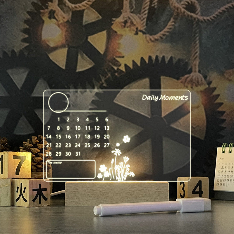 Kreatives Notizbrett, kreatives LED-Nachtlicht, USB-Nachrichtenbrett, Urlaubslicht mit Stift, Geschenk für Kinder, Freundin, Dekoration, Nachtlampe