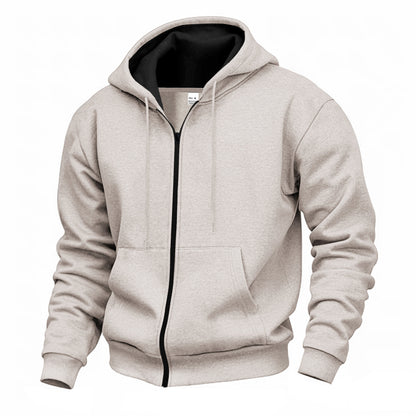 Herren Kapuzen-Sweatshirt mit Reißverschluss und Fleecefutter