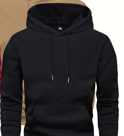 Herren Hoodie mit Tasche – Einfarbig