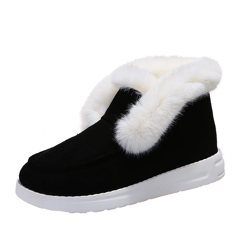 Schneestiefel Warme Winterschuhe Plüschfell Stiefeletten Damen