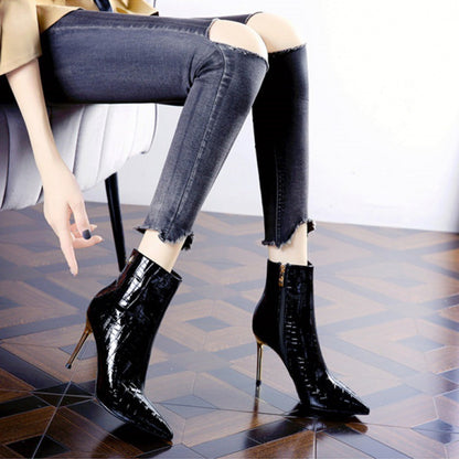 Spitze High Heels Lackleder Stilettos