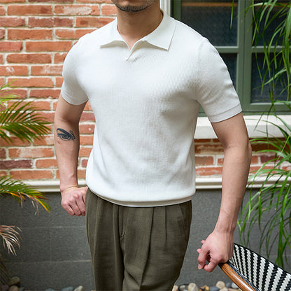 Retro Herren-Strickshirt – Business Casual aus 100 % Lyocell