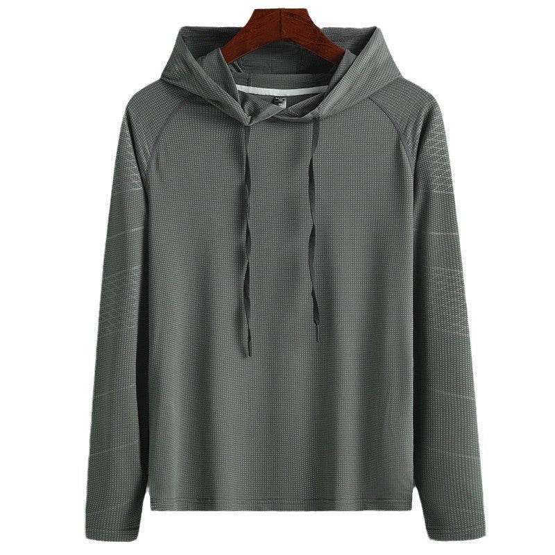 Herren Langarm Kapuzen-Sportshirt – Sonnenschutz & Atmungsaktiv