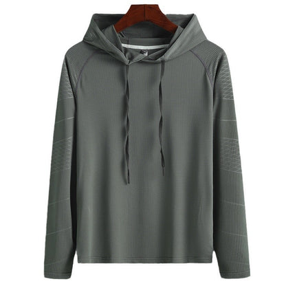 Herren Langarm Kapuzen-Sportshirt – Sonnenschutz & Atmungsaktiv