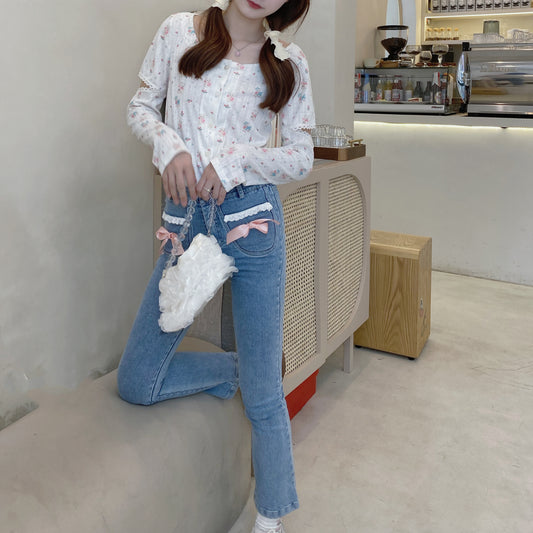 Design Slim Jeans Frauen Gerade Hohe Taille Stretch Zigarette Schlank Lange Hosen