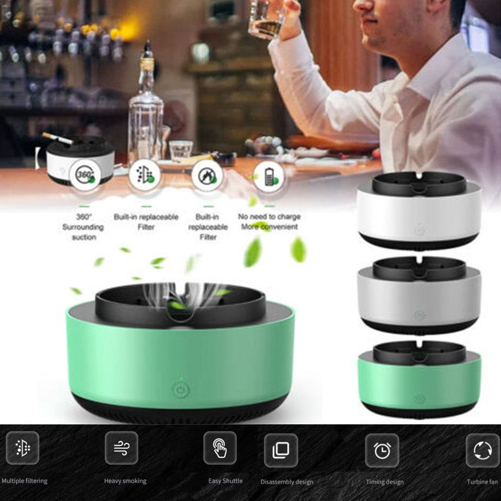 Rauchentfernung Luftreinigung Aschenbecher Anionenreinigung Praktischer automatischer Luftreiniger Aschenbecher Tragbare Gadgets für Autoaschenbecher