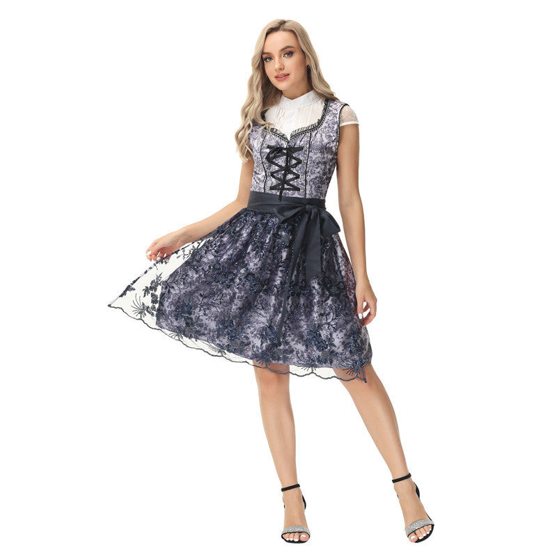 Oktoberfest Kostüm „Brauhaus“ – Damen Biermädchen Outfit in Grau