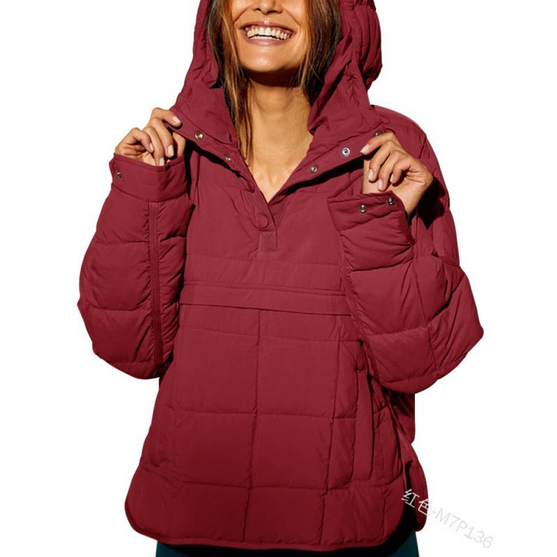 Warme Hoodie Daunenjacke Damen