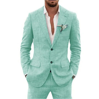 Leichter Herren-Leinenanzug für Hochzeit & Feier – Slim Fit Zweiteiler