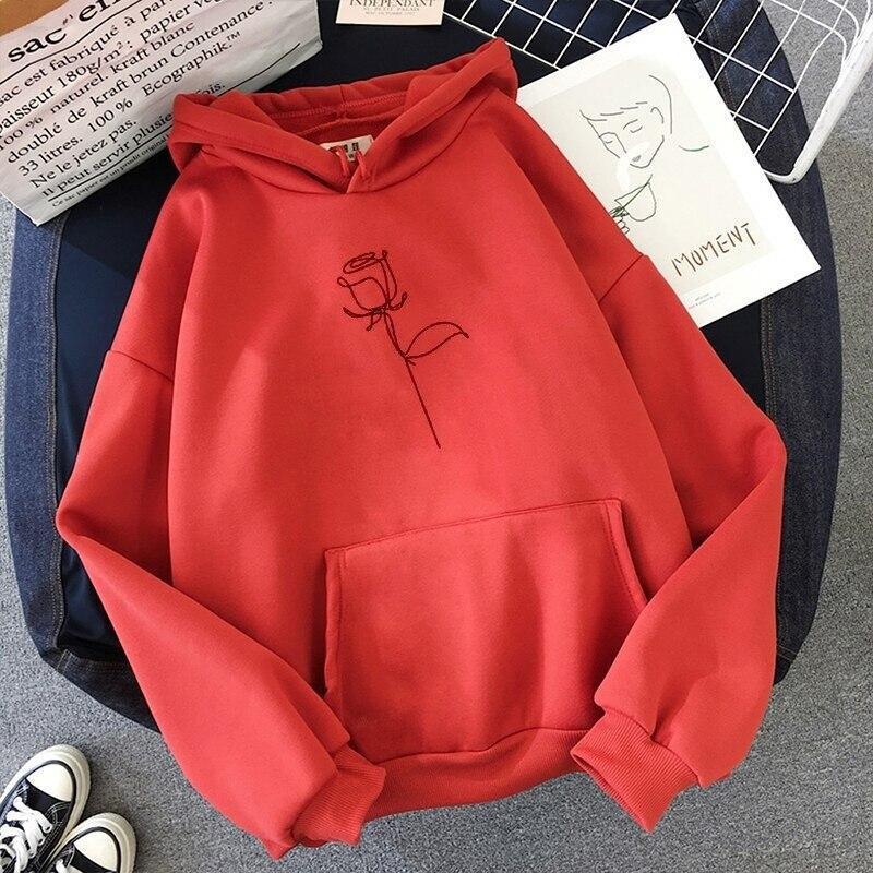 Rosane – Kapuzenpullover mit Rosen-Print für Damen