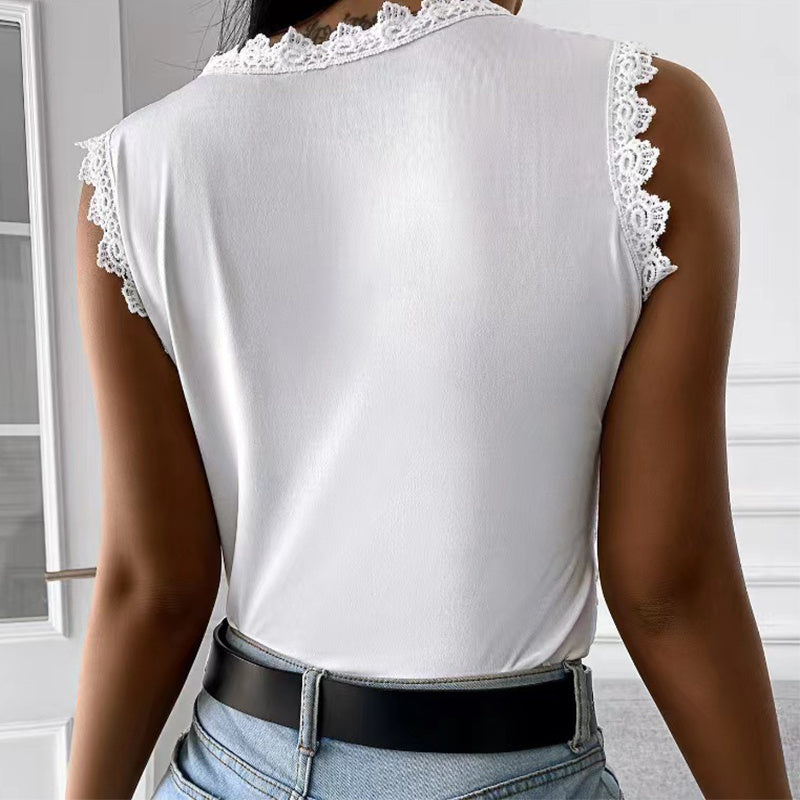 Blumen Spitzenweste für Damen Tops S-5XL