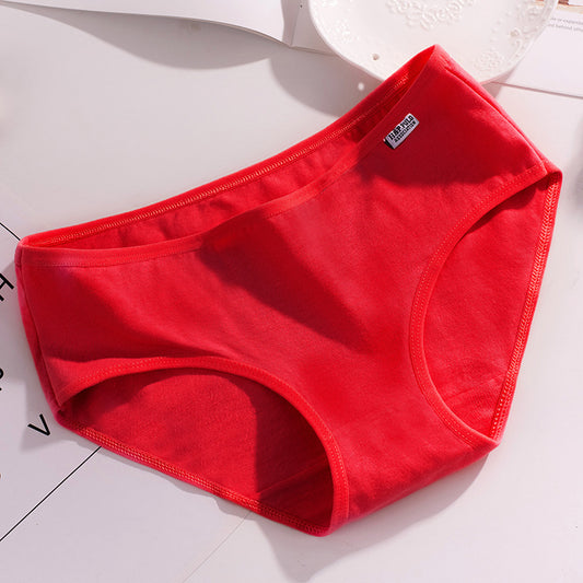 Mädchenunterwäsche, Damen-Baumwolle, mittlere niedrige Taille, große Größe, Studenten-Baumwolle, rote Slips aus Modal für Mädchen