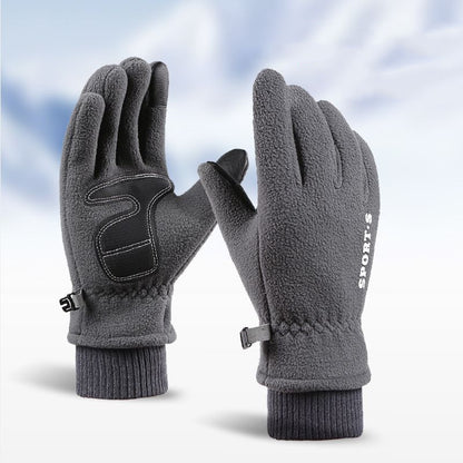 Outdoor-Skihandschuhe, Winter-Polarfleece-Klapphandschuhe, Winterhandschuhe für Männer und Frauen sowie samtverdickte, warme Touchscreen-Handschuhe