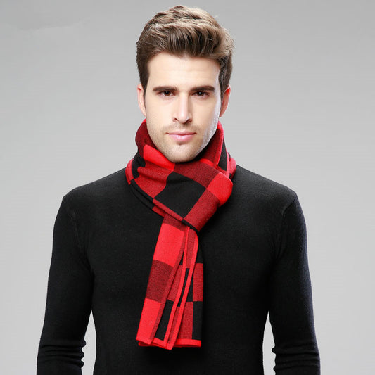 Herren Karoschal aus Wolle – Britischer Stil, 180x30 cm