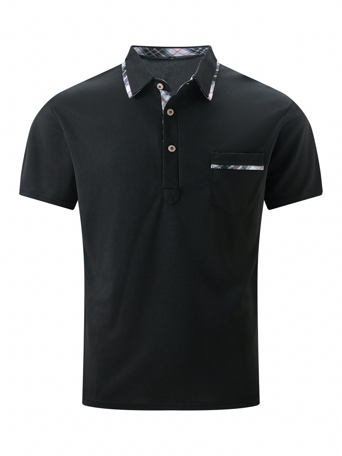 Modernes Polo-T-Shirt mit asymmetrischem Punktmuster – Kurzarmshirt mit Polokragen (1+1 Gratis)