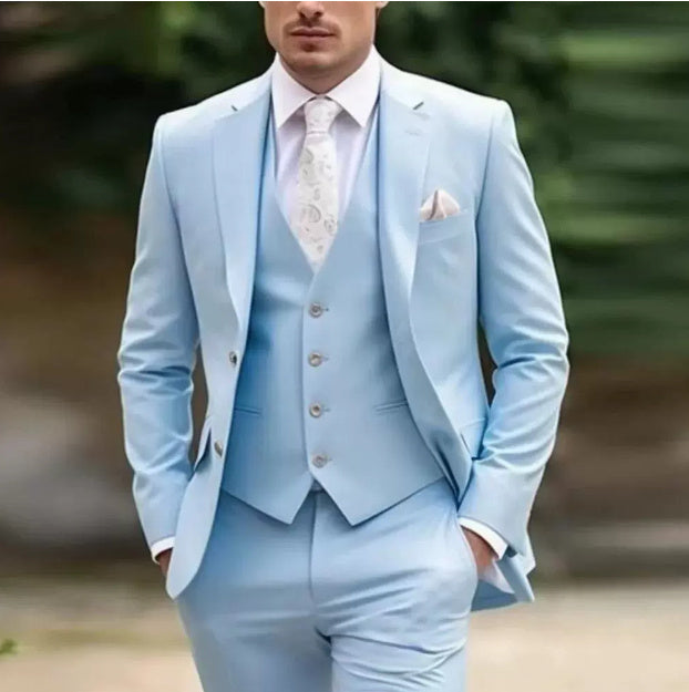 Dreiteiliger Herrenanzug – Slim Fit Anzug mit Weste für Business & Anlass